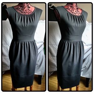SOLD!!! Van Heusen Midi Sheath Black Dress Retro Size 2
